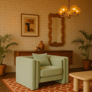 Everett Chenille Fabric Upholstered Chair in Mint - 44068Mint-C
