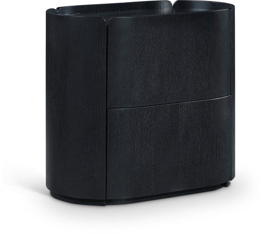 Everett Oak Veneer Night Stand in Black - 703Black-NS