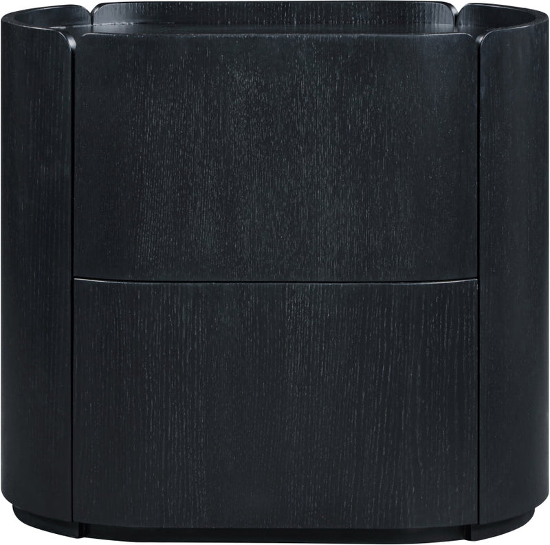 Everett Oak Veneer Night Stand in Black - 703Black-NS
