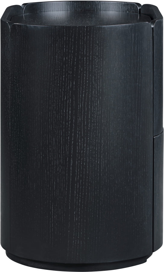 Everett Oak Veneer Night Stand in Black - 703Black-NS