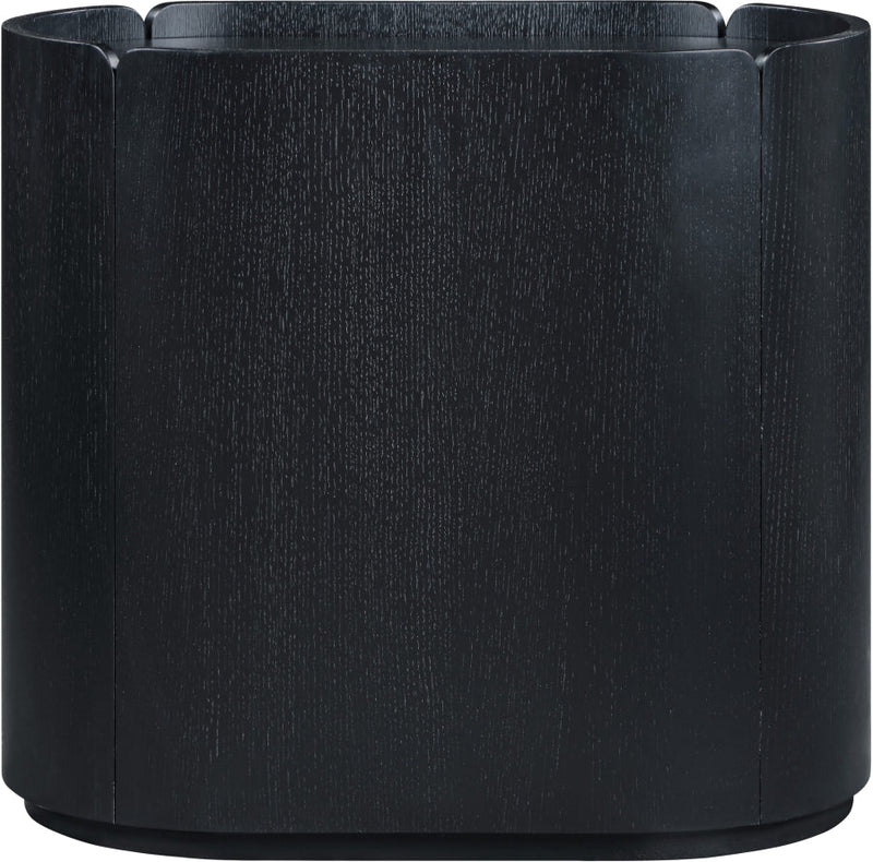 Everett Oak Veneer Night Stand in Black - 703Black-NS