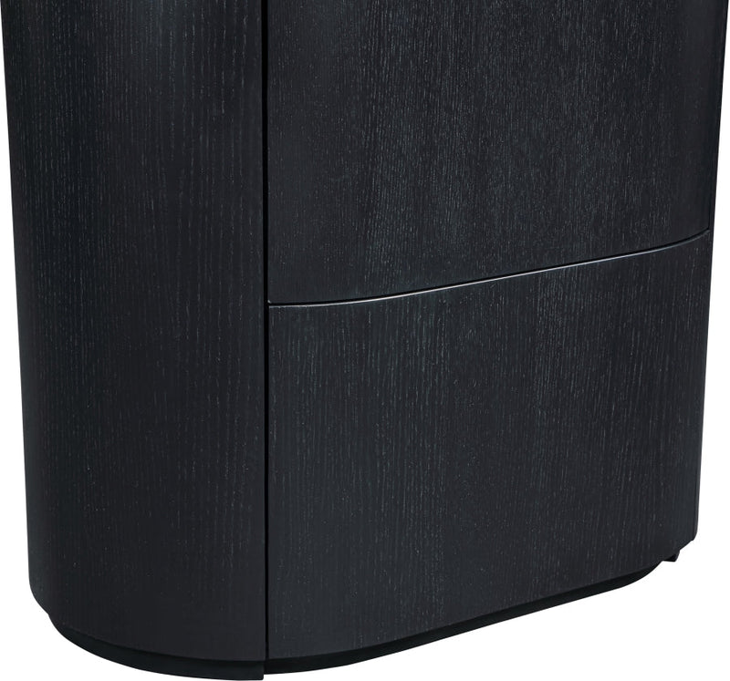 Everett Oak Veneer Night Stand in Black - 703Black-NS