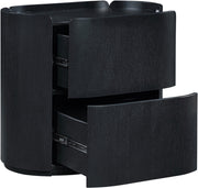 Everett Oak Veneer Night Stand in Black - 703Black-NS