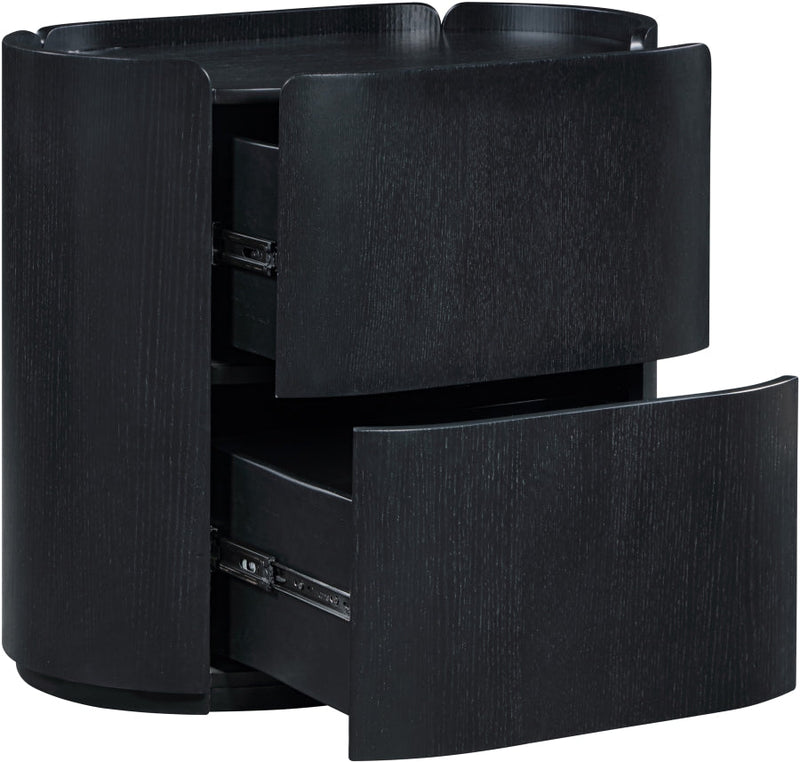 Everett Oak Veneer Night Stand in Black - 703Black-NS