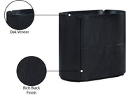 Everett Oak Veneer Night Stand in Black - 703Black-NS