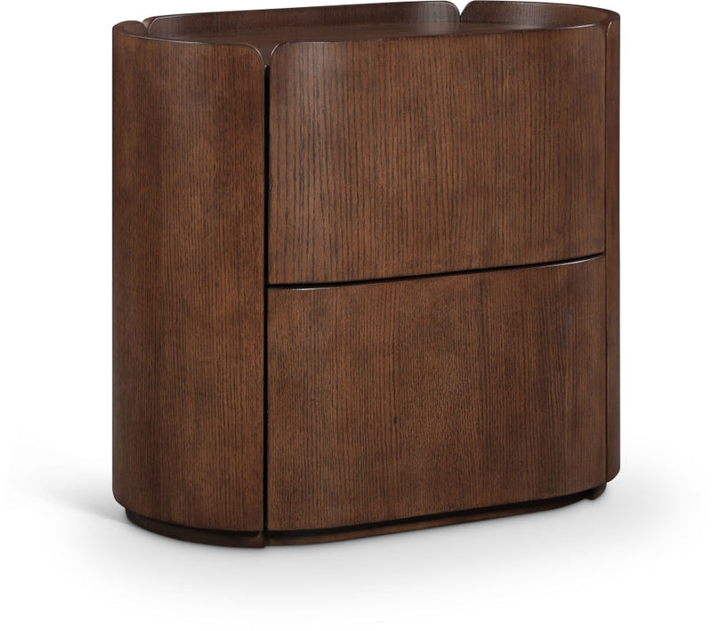 Everett Oak Veneer Night Stand in Brown - 703Brown-NS
