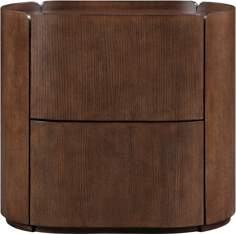 Everett Oak Veneer Night Stand in Brown - 703Brown-NS