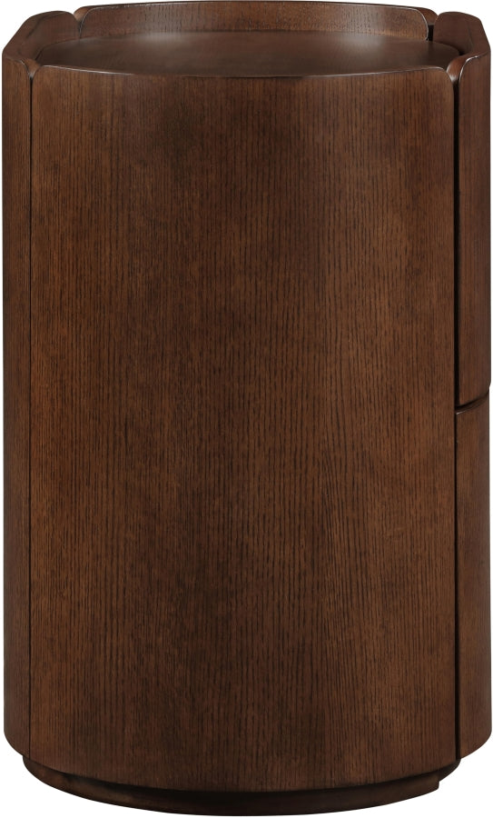 Everett Oak Veneer Night Stand in Brown - 703Brown-NS