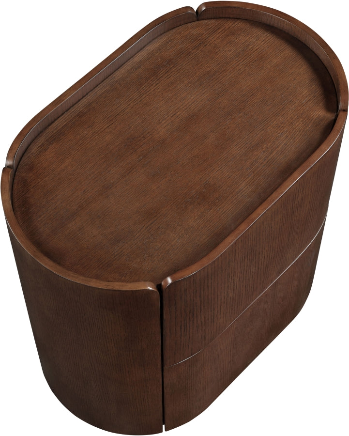 Everett Oak Veneer Night Stand in Brown - 703Brown-NS