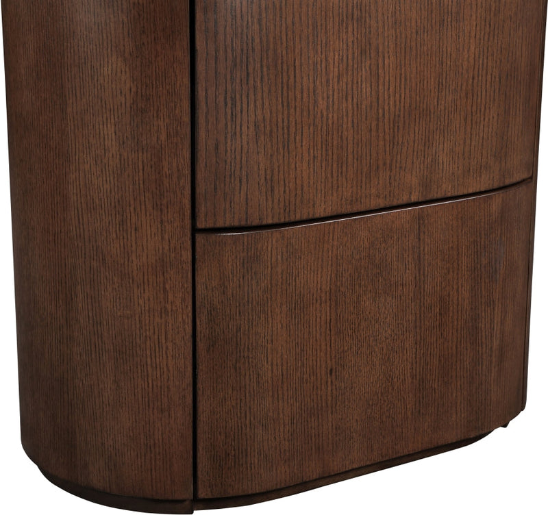 Everett Oak Veneer Night Stand in Brown - 703Brown-NS