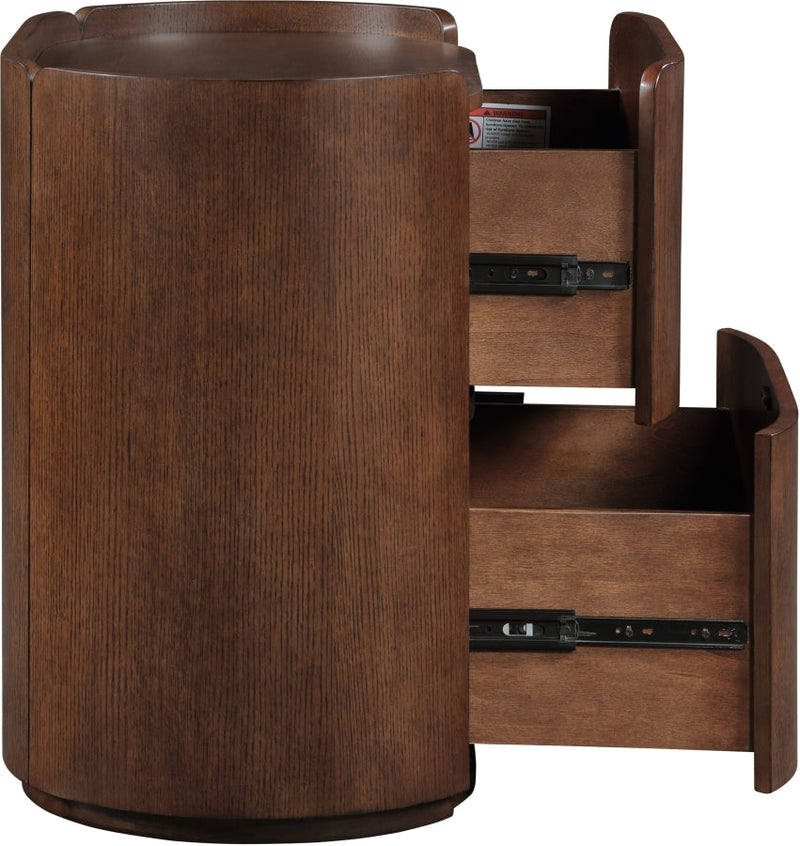 Everett Oak Veneer Night Stand in Brown - 703Brown-NS