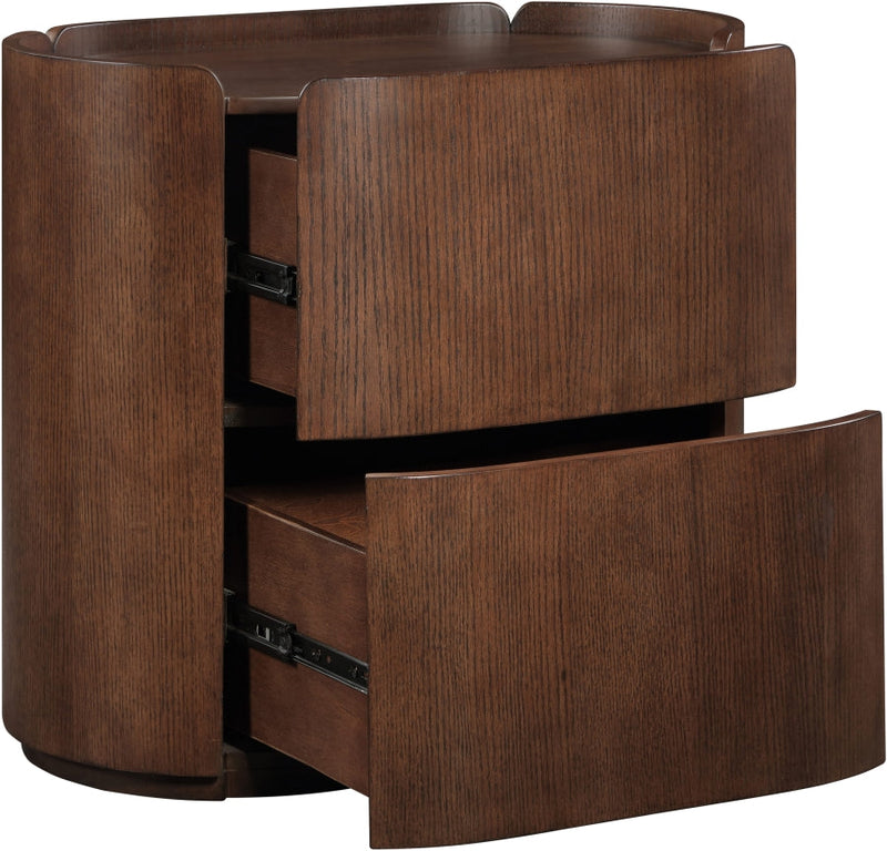 Everett Oak Veneer Night Stand in Brown - 703Brown-NS