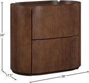 Everett Oak Veneer Night Stand in Brown - 703Brown-NS