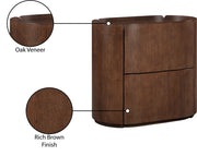 Everett Oak Veneer Night Stand in Brown - 703Brown-NS