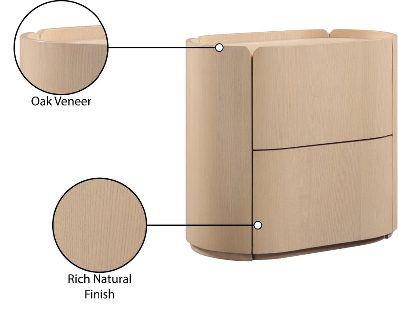 Everett Oak Veneer Night Stand in Natural - 703Natural-NS