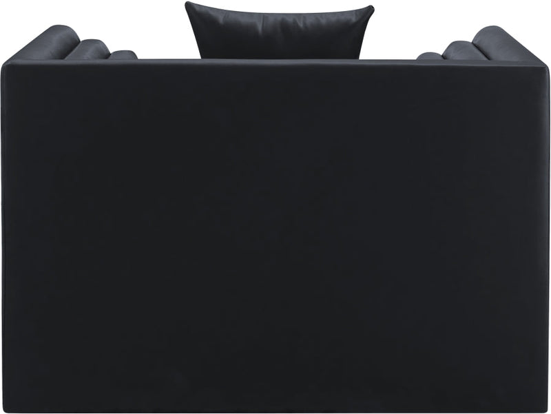 Everett Vegan Leather Upholstered Chair in Black - 44067Black-C