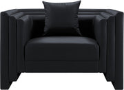 Everett Vegan Leather Upholstered Chair in Black - 44067Black-C