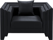 Everett Vegan Leather Upholstered Chair in Black - 44067Black-C