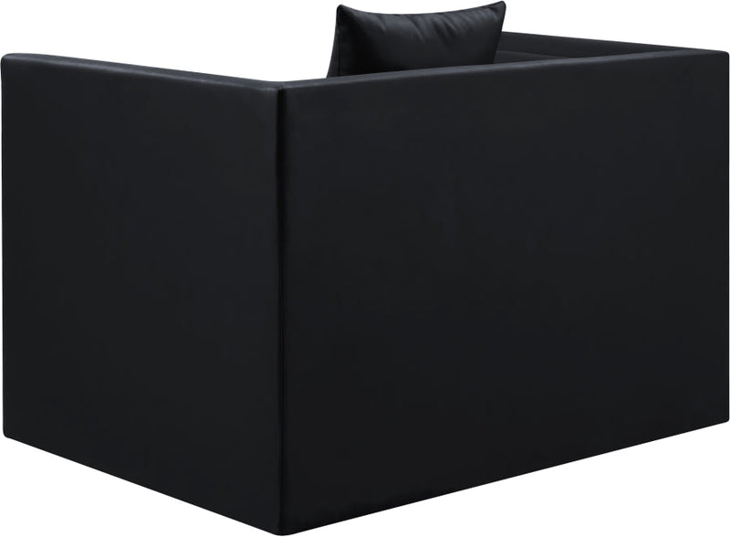 Everett Vegan Leather Upholstered Chair in Black - 44067Black-C