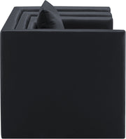 Everett Vegan Leather Upholstered Chair in Black - 44067Black-C