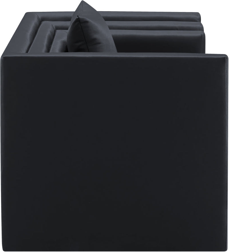 Everett Vegan Leather Upholstered Chair in Black - 44067Black-C