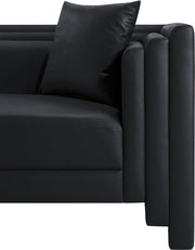 Everett Vegan Leather Upholstered Chair in Black - 44067Black-C