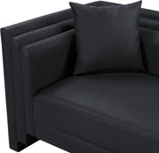 Everett Vegan Leather Upholstered Chair in Black - 44067Black-C