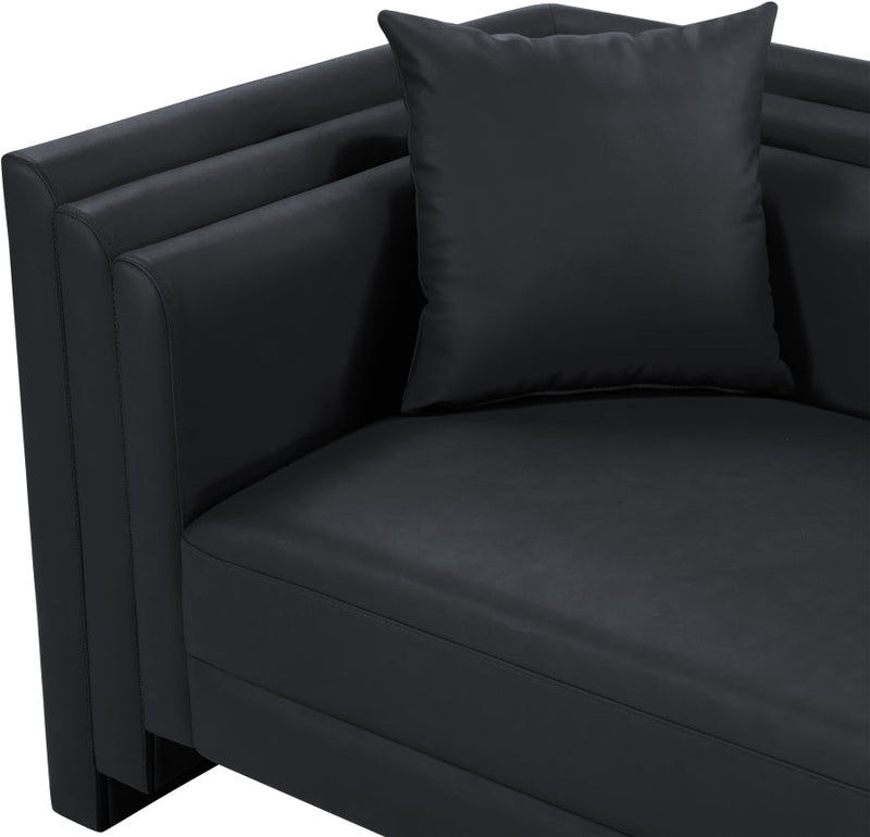 Everett Vegan Leather Upholstered Chair in Black - 44067Black-C