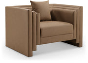 Everett Vegan Leather Upholstered Chair in Brown - 44067Brown-C