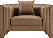 Everett Vegan Leather Upholstered Chair in Brown - 44067Brown-C