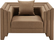 Everett Vegan Leather Upholstered Chair in Brown - 44067Brown-C