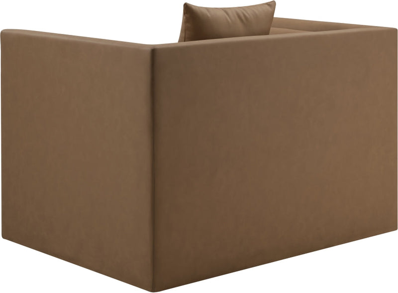 Everett Vegan Leather Upholstered Chair in Brown - 44067Brown-C