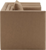 Everett Vegan Leather Upholstered Chair in Brown - 44067Brown-C