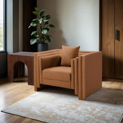 Everett Vegan Leather Upholstered Chair in Cognac - 44067Cognac-C
