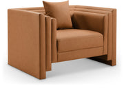 Everett Vegan Leather Upholstered Chair in Cognac - 44067Cognac-C