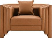 Everett Vegan Leather Upholstered Chair in Cognac - 44067Cognac-C