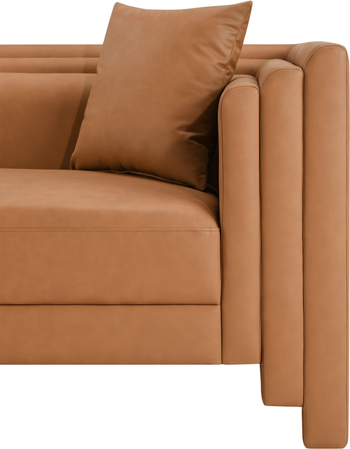 Everett Vegan Leather Upholstered Chair in Cognac - 44067Cognac-C