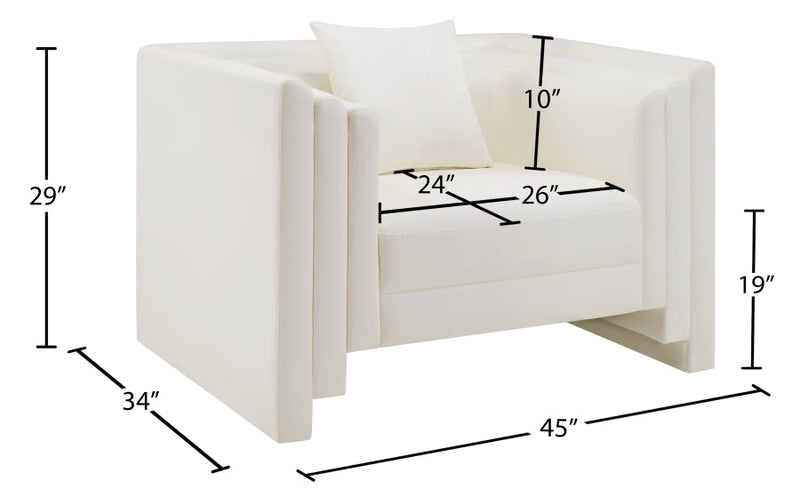 Everett Vegan Leather Upholstered Chair in Cream - 44067Cream-C