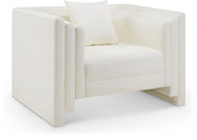 Everett Vegan Leather Upholstered Chair in Cream - 44067Cream-C