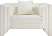 Everett Vegan Leather Upholstered Chair in Cream - 44067Cream-C