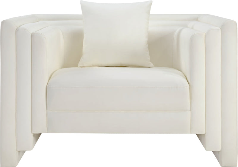 Everett Vegan Leather Upholstered Chair in Cream - 44067Cream-C