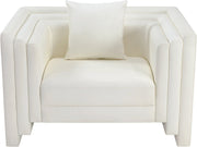 Everett Vegan Leather Upholstered Chair in Cream - 44067Cream-C