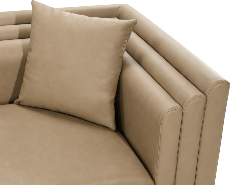 Everett Vegan Leather Upholstered Chair in Natural - 44067Tan-C