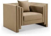 Everett Vegan Leather Upholstered Chair in Natural - 44067Tan-C