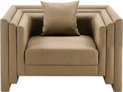 Everett Vegan Leather Upholstered Chair in Natural - 44067Tan-C