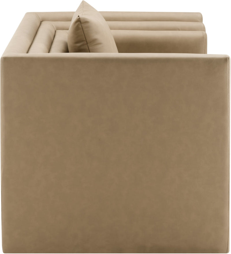 Everett Vegan Leather Upholstered Chair in Natural - 44067Tan-C