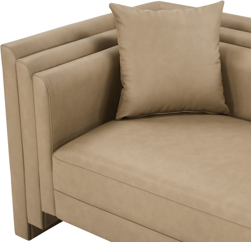 Everett Vegan Leather Upholstered Chair in Natural - 44067Tan-C