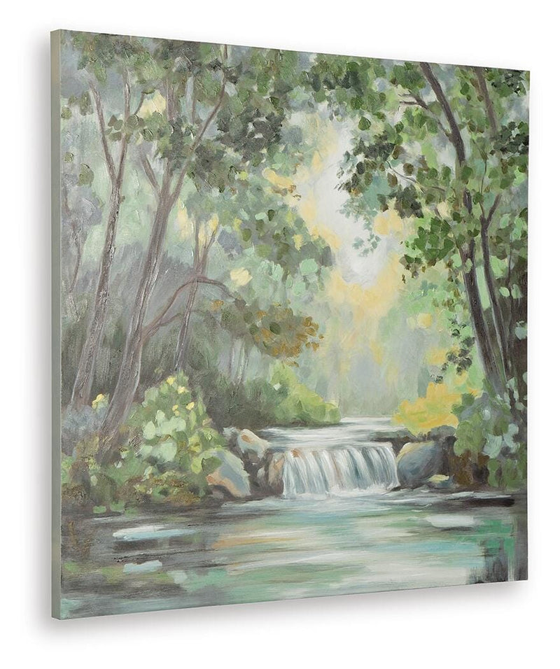 Evermaddick Green/Gray/White Wall Art - A8000455
