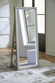 Evesen Champagne Floor Standing Mirror/Storage - A8010380