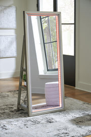 Evesen Champagne Floor Standing Mirror/Storage - A8010380